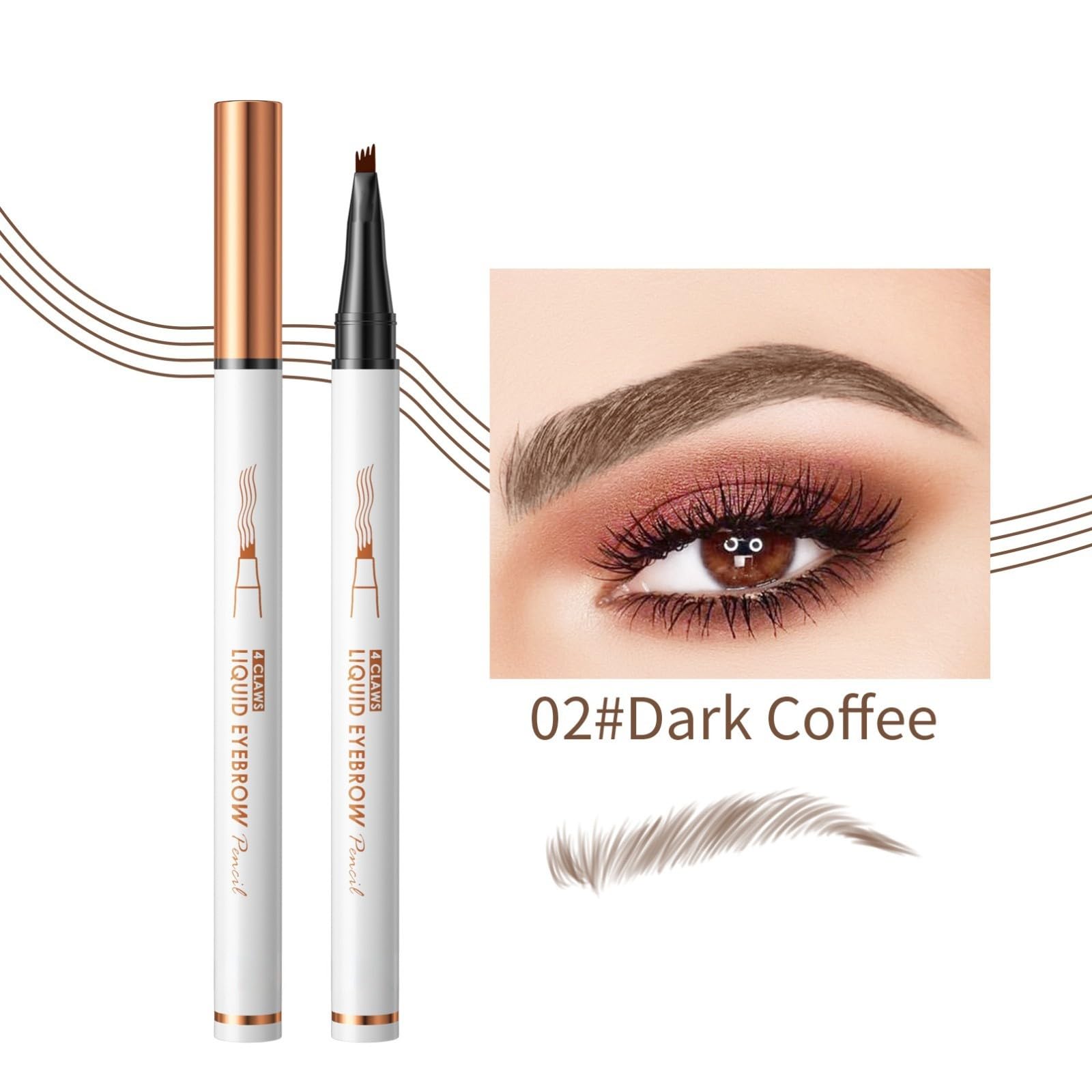 Олівець для брів Microblading з 4-ма зубцями аплікатор Dark Brown, фото №2