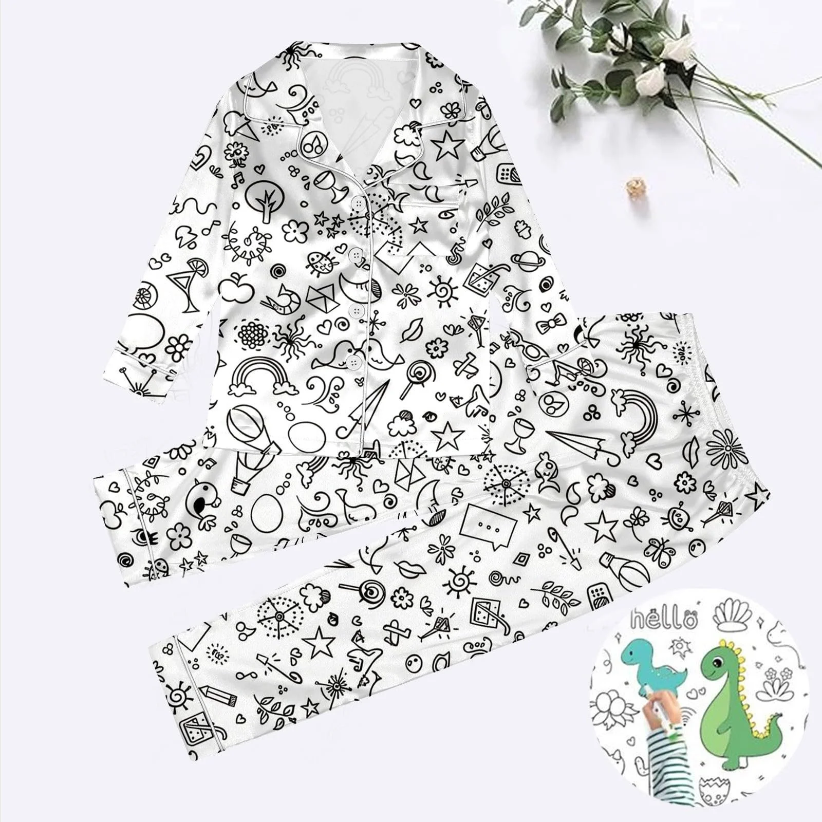 Дитяча піжама для розмальовування, комплект, фото №2