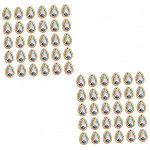 Стразы для ногтей MERRYHAPY Каплевидной формы, 60 штук, золотой сплав - Фото 1