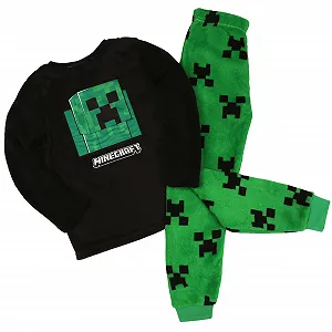 Піжама Minecraft Creeper Флісова для хлопчиків Тепла з довгими рукавами synthetic.ua - Фото 1