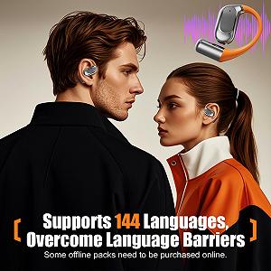 Наушники-переводчики AI, Беспроводные Bluetooth 5.4 с поддержкой 144 языков, с цифровым дисплеем, для путешествий synthetic.ua - Фото 1