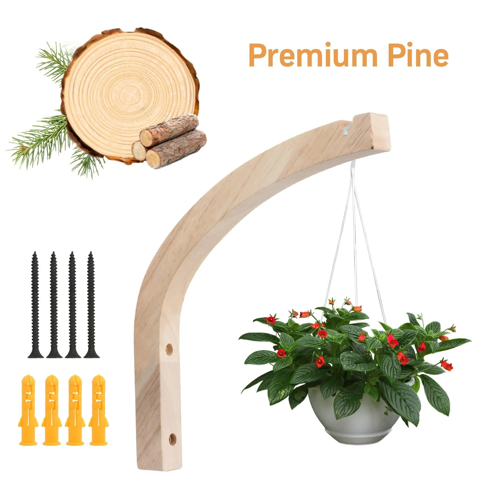 Тримачі для рослин настінні дерев'яні Набір 2 шт., фото №4 Тримачі для рослин настінні дерев'яні Набір 2 шт., фото №4