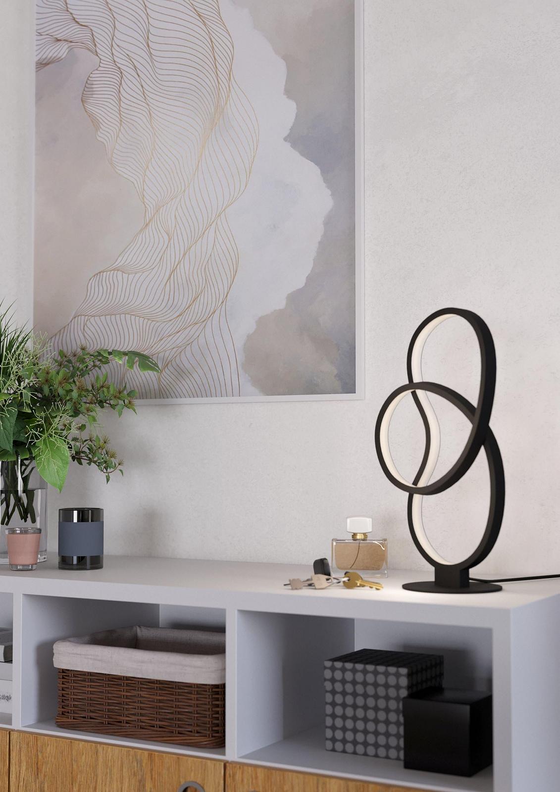 Настільна лампа EGLO LED Gianella Вигнута 14.5 Вт 1400 лм Чорна, фото №3