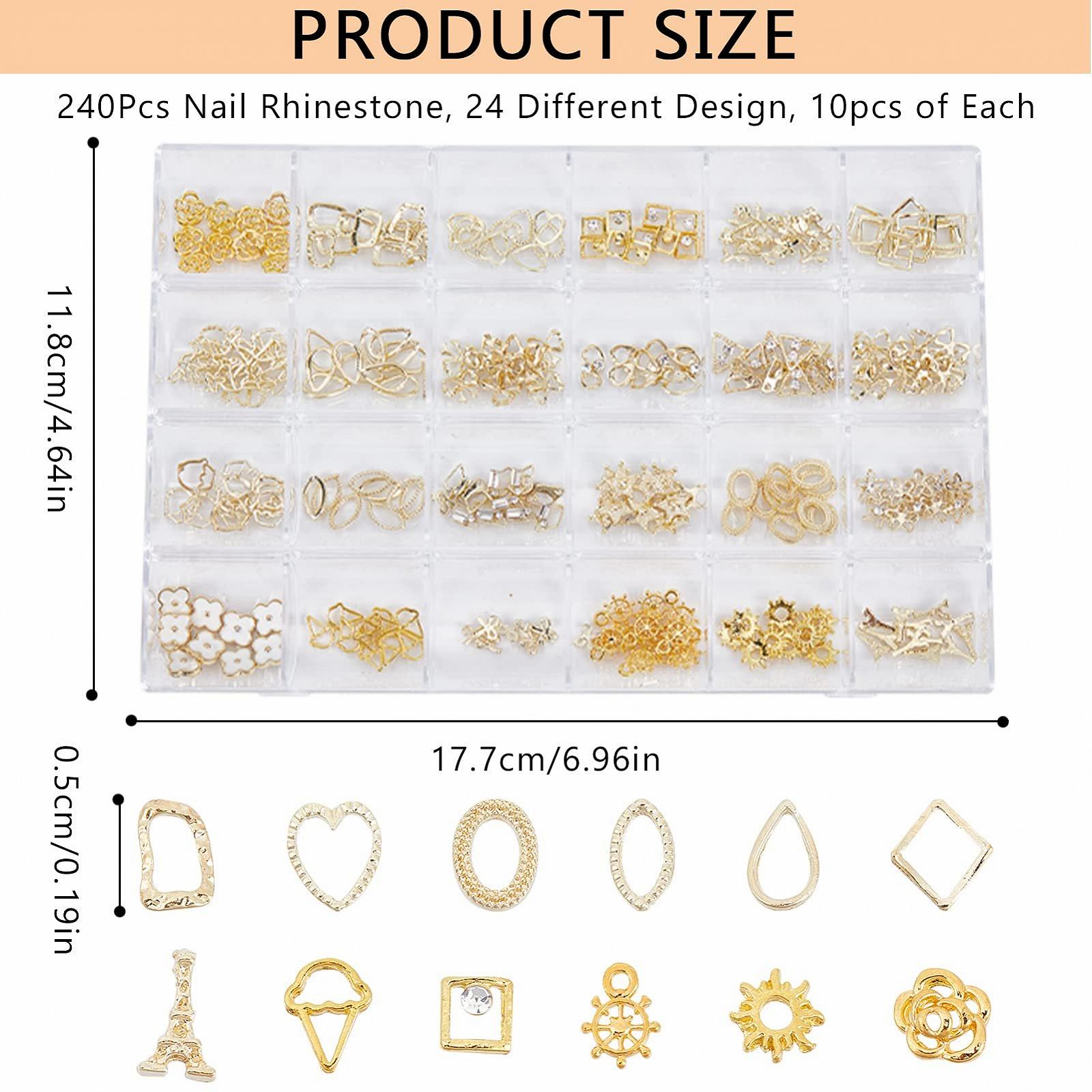 Заклепки для ногтей NICENEEDED 240 шт., 3D металлические украшения для ногтей, шармы для женщин и девушек, DIY дизайн ногтей, материалы для нейл-арта, фото №2