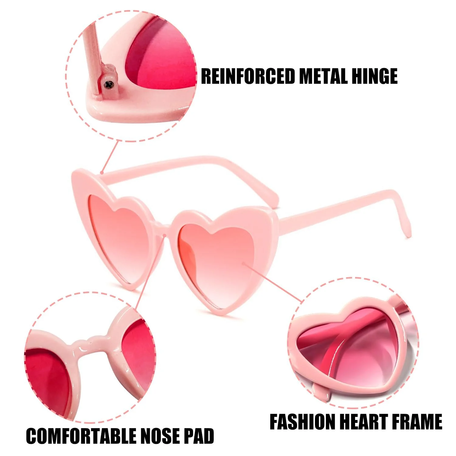 Сонцезахисні окуляри TAFACE Сердечка Рожевий, L, фото №3