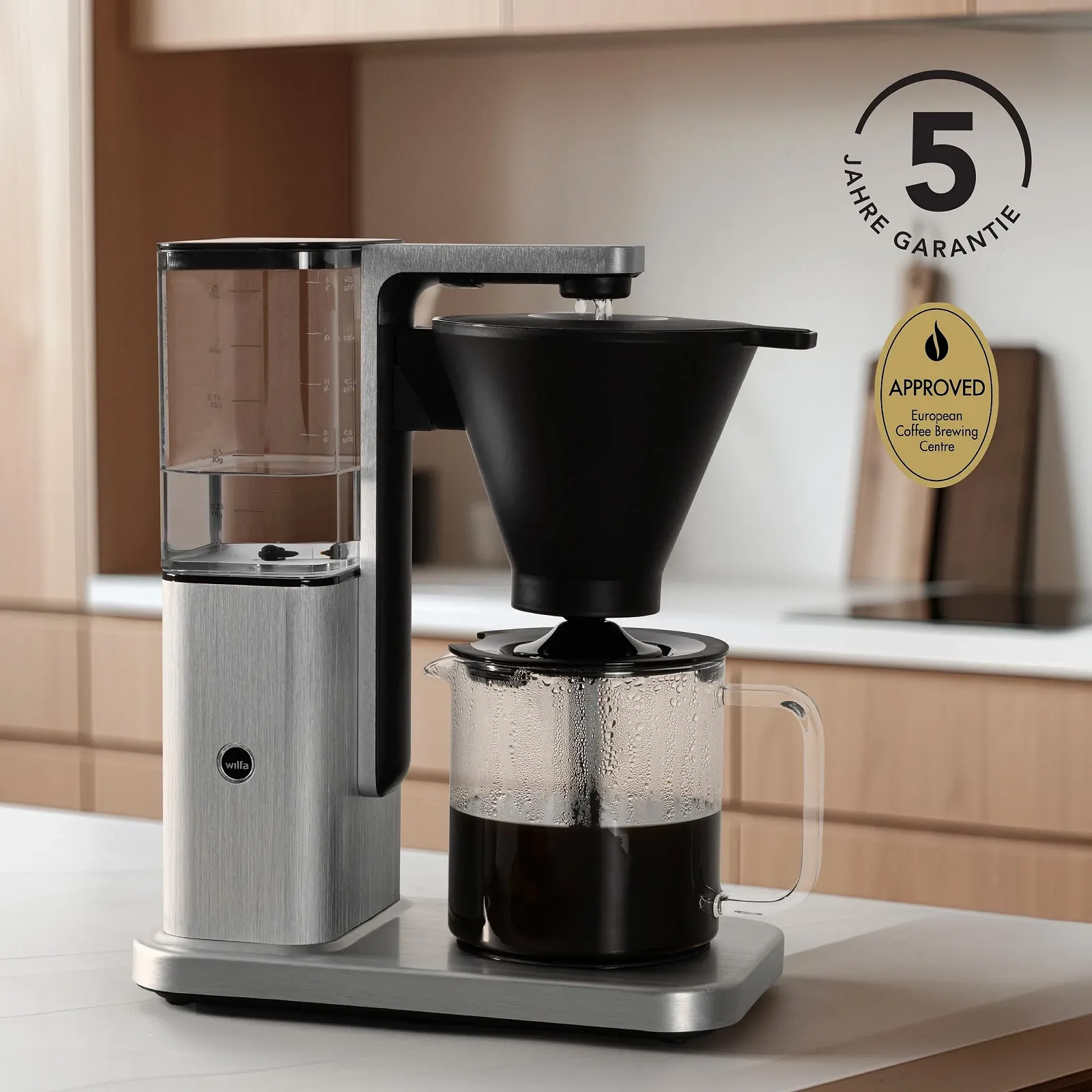 Капельная кофеварка Wilfa Zense Alux 1.25 л Brushed Stainless Steel, фото №6