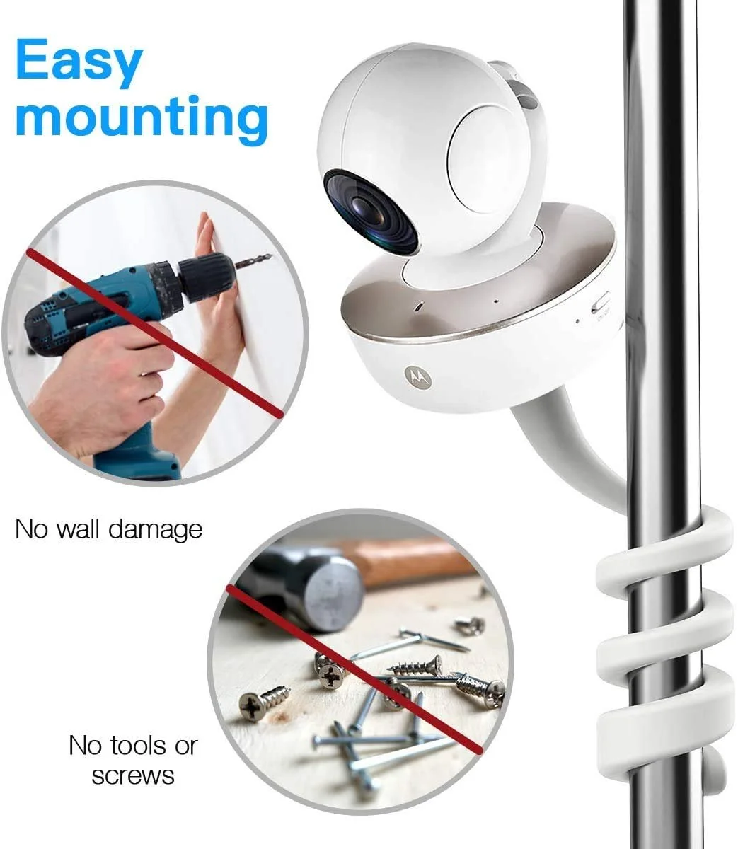 Універсальне кріплення HOLACA для Arlo/GHB/HelloBaby/ieGeek/Momcozy/Motorola 1/4", гнучке, Біле, фото №3