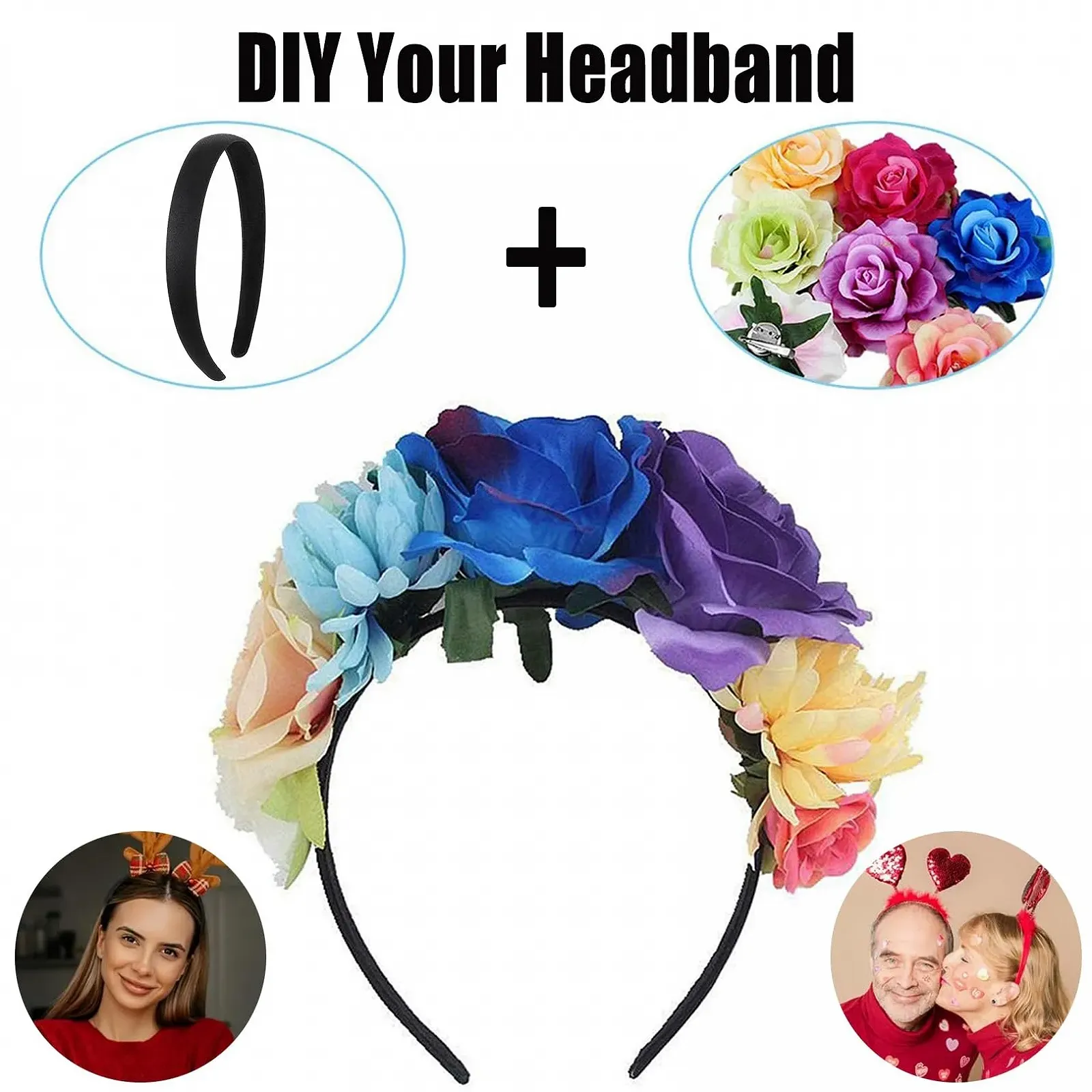 Набор из 2 атласных обручей, фото №5