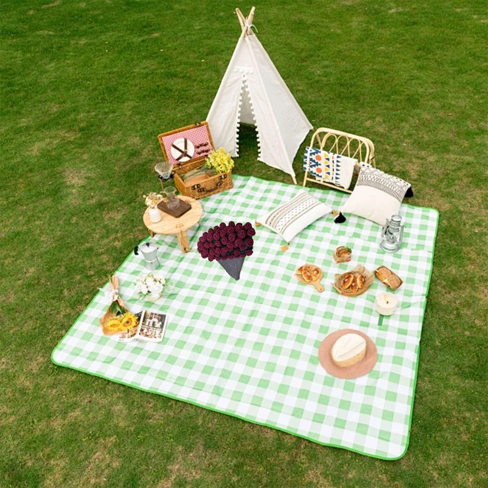 Одеяло Букет, Цветочное одеяло, 40 x 40 см, винно-красный, набор материалов букета роз, идеально подходит для начинающих, романтические подарки, украшение для дома, свадьба, День матери, День святого Валентина, День рождения, фото №6