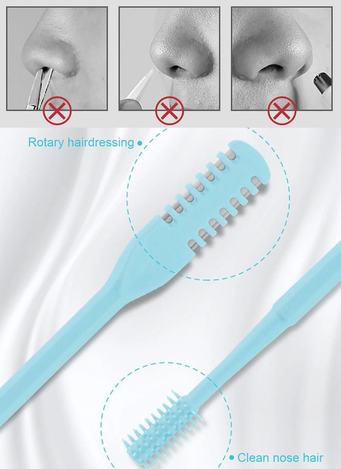 Тример MINZHI Manual Nose Hair Trimmer 2-in-1 360° (набір з 10 шт) (різнокольоровий), фото №4