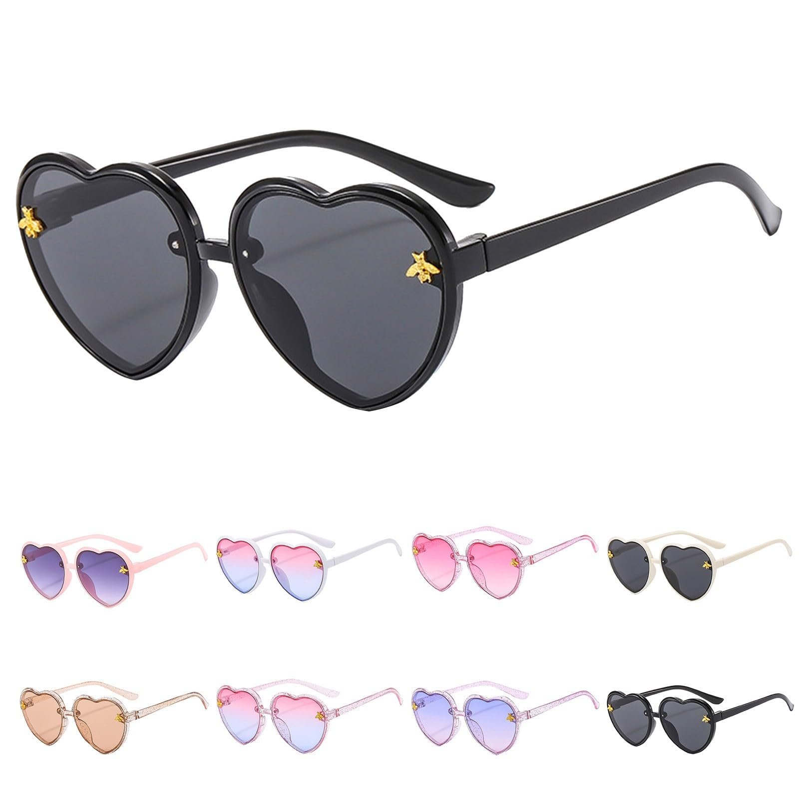 Сонцезахисні окуляри Серце Унісекс Вінтаж Мода Серце з УФ-захистом для фестивалів і подорожей, фото №4