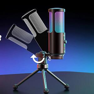 Студийный микрофон с подсветкой Fifine F 17 Gaming Microphone synthetic.ua - Фото 1