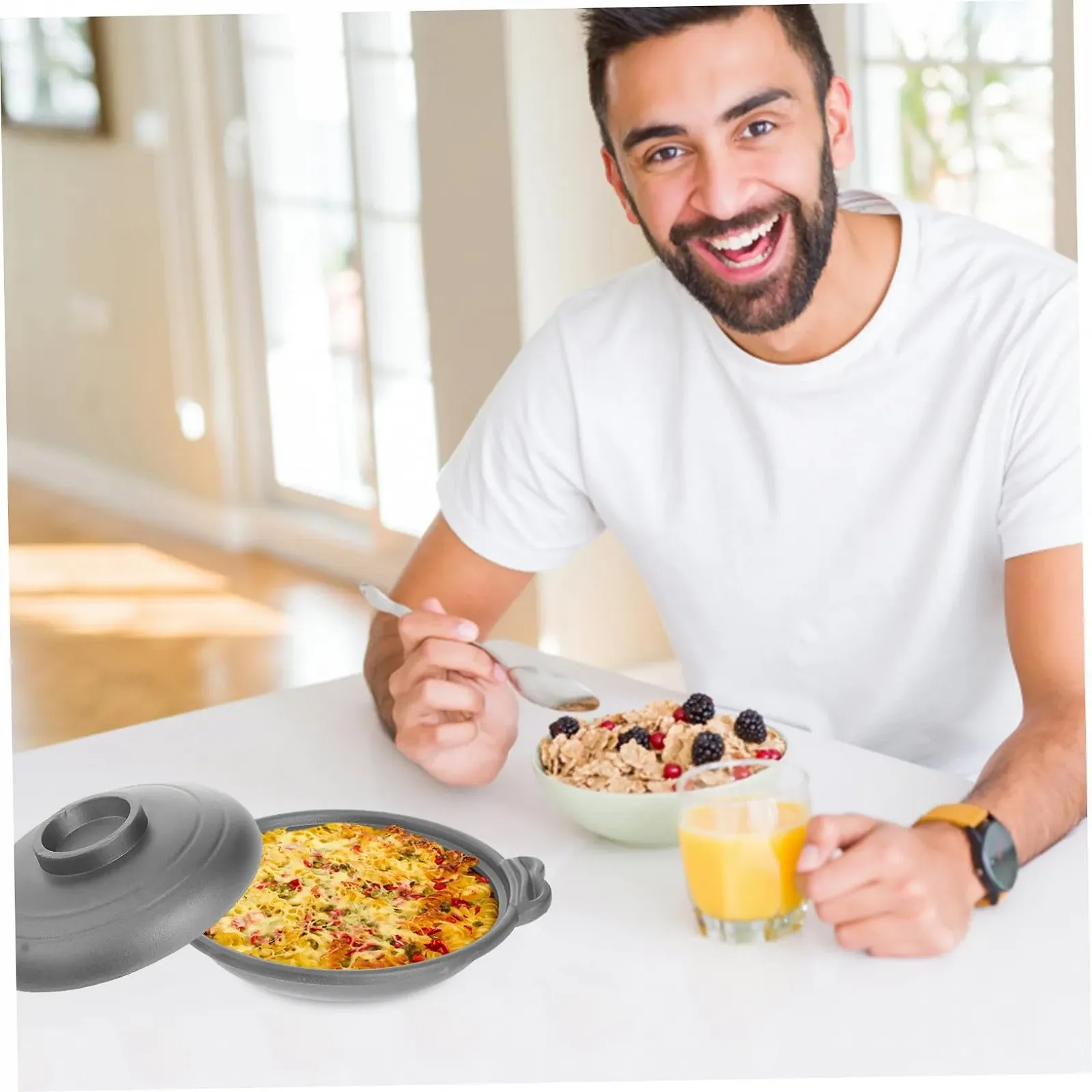 Кастрюля Toyvian керамическая с двойной ручкой антипригарная для газовой плиты, фото №4