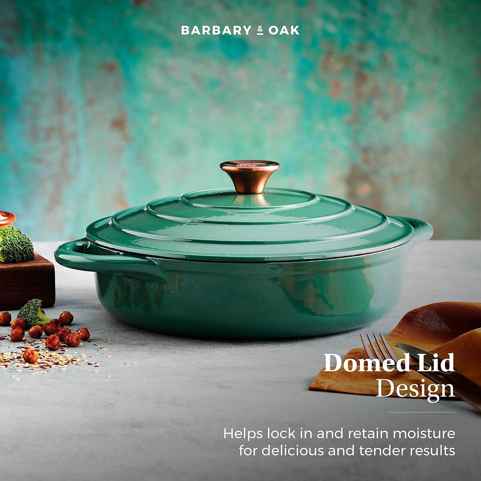 Жаровня Barbary & Oak BO800253GRN чугунная эмалированная 28 см зеленая, фото №8