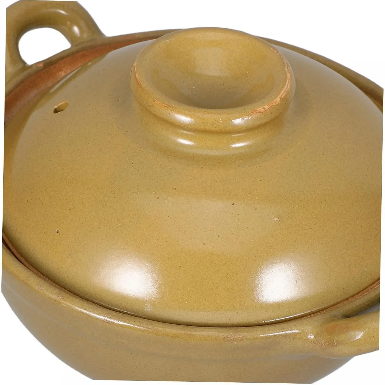 Глиняний горщик OUNONA з кришкою термостійкий з подвійними ручками, фото №3