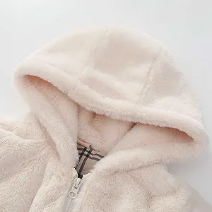 Флисовая куртка для девочки, детская зимняя куртка для девочки, повседневная зимняя куртка со стоячим воротником, термо куртка, верхняя одежда, пушистая флисовая куртка на молнии, мягкая детская куртка, зимнее пальто synthetic.ua - Фото 1