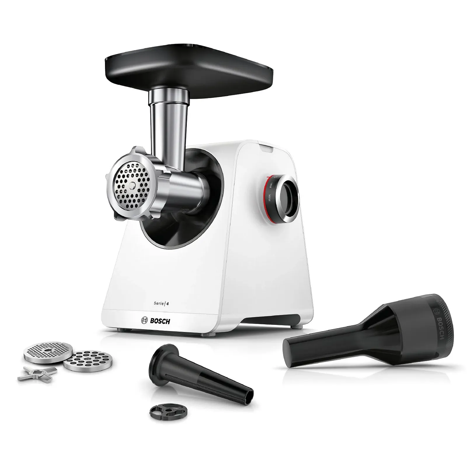 Электрическая мясорубка Bosch MultiPower Series 4 MFWS420W 1900 Вт 2 скорости White/Black, фото №1 Электрическая мясорубка Bosch MultiPower Series 4 MFWS420W 1900 Вт 2 скорости White/Black, фото №1