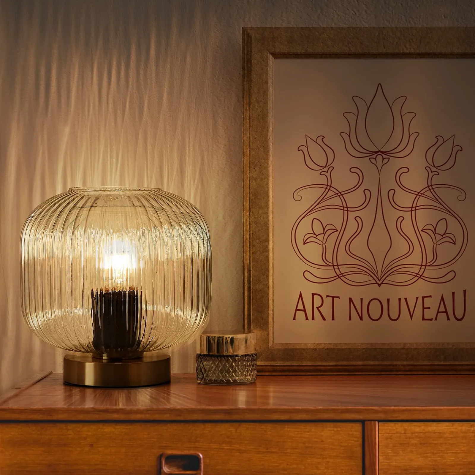 Настільна лампа INSPIRE DIPSY 1 x E27 макс. 60 Вт В. 21 см Скляна Латунь Золотиста, фото №6