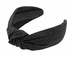 Обруч на голову Axy Тканевая Джинсовая HR35J Черный - Фото 1