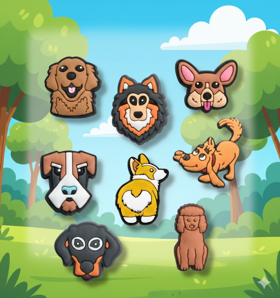 Джибитсы Dog Jibbitz, 8 шт, аксессуары для крокс, фото №1