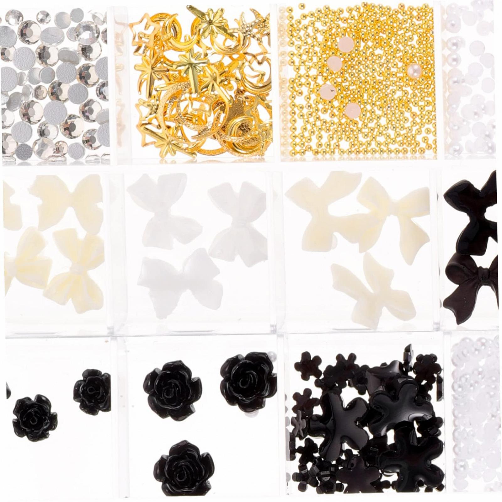 Housoutil 2 коробки Чорні Діаманти для нігтів, фото №9