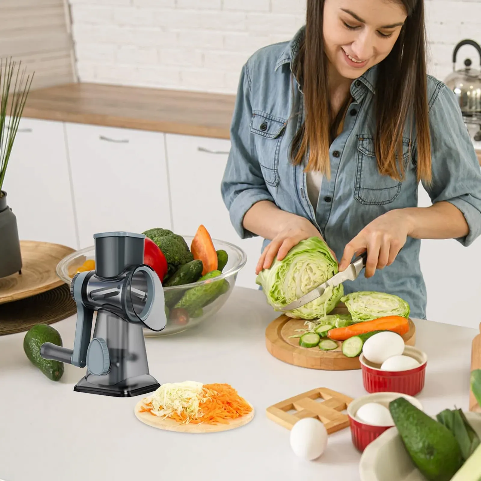 Терка Käsereibe для чеснока, роторная., фото №7