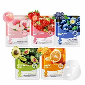 Тканевая Маска для лица Altherona Набор из 5 штук, Глубокое Увлажнение, с Фруктовыми Эссенциями - Фото 1