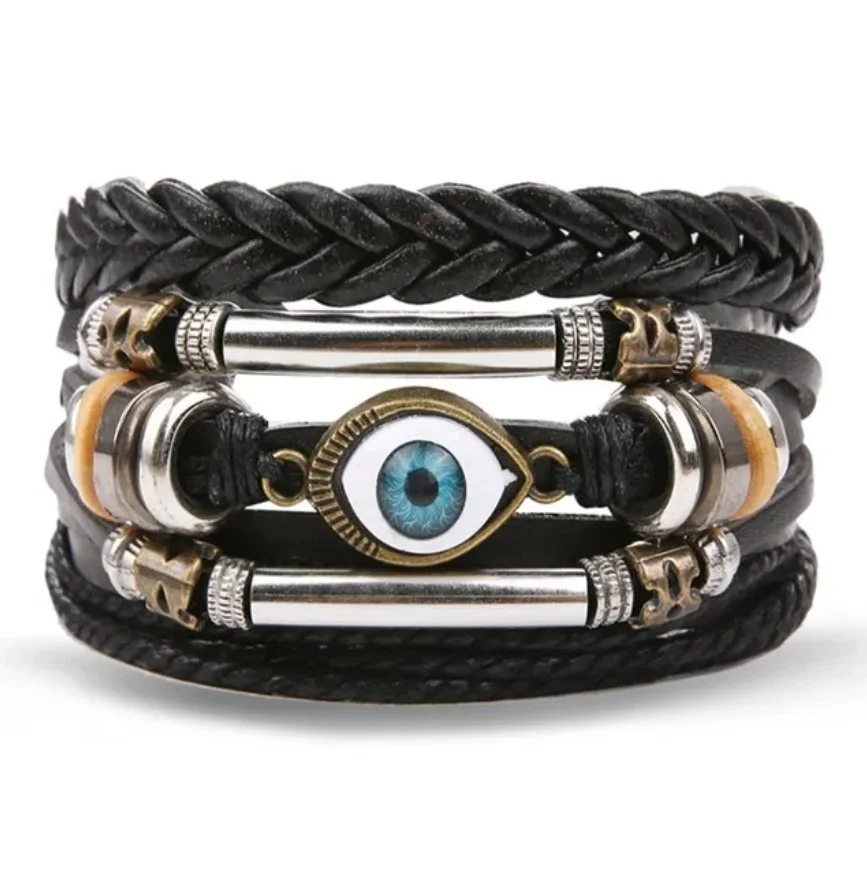 Набір браслетів з екошкіри очей, фото №1