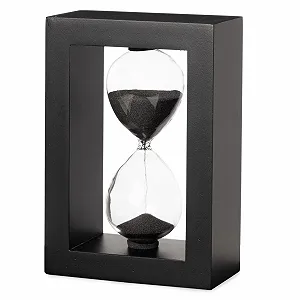 Пісочний годинник 5 хвилин прямокутний дерев'яний Black - Фото 1