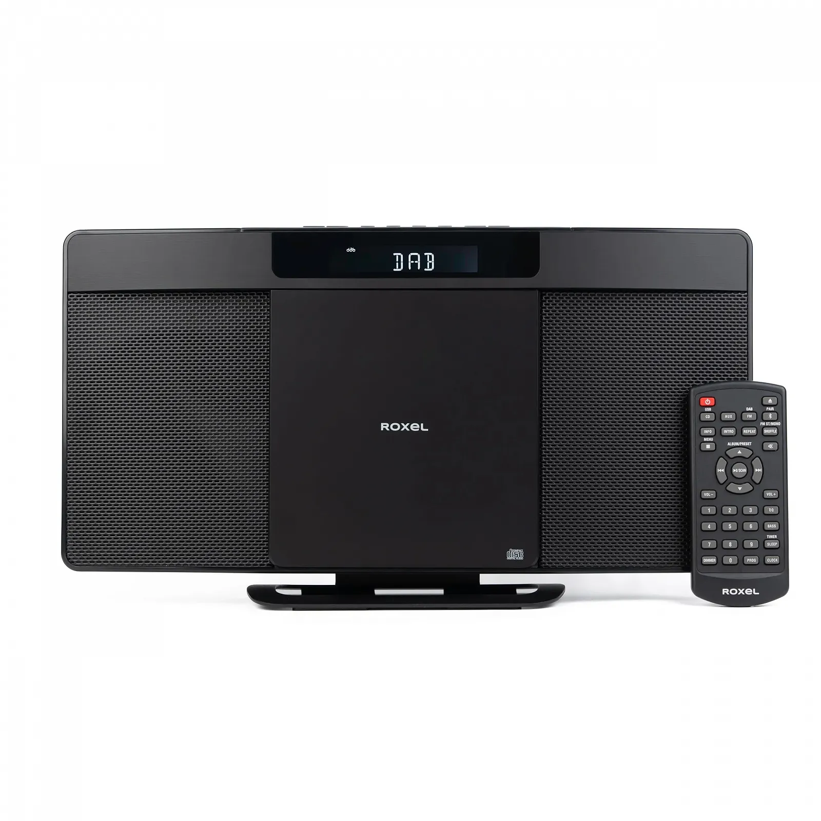 Музыкальная система Roxel Micro HiFi System с DAB/DAB+/FM-радио, беспроводным BT V5.4, мощным динамиком, настенный, USB и AUX вход, дистанционное управление, тонкий и плоский дизайн, белый LED-дисплей, фото №2