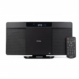 Музична система Roxel Micro HiFi System з DAB/DAB+/FM-радіо, бездротовим BT V5.4, потужним динаміком, настінний, USB та AUX вхід, дистанційне керування, тонкий і плоский дизайн, білий LED-дисплей synthetic.ua - Фото 1