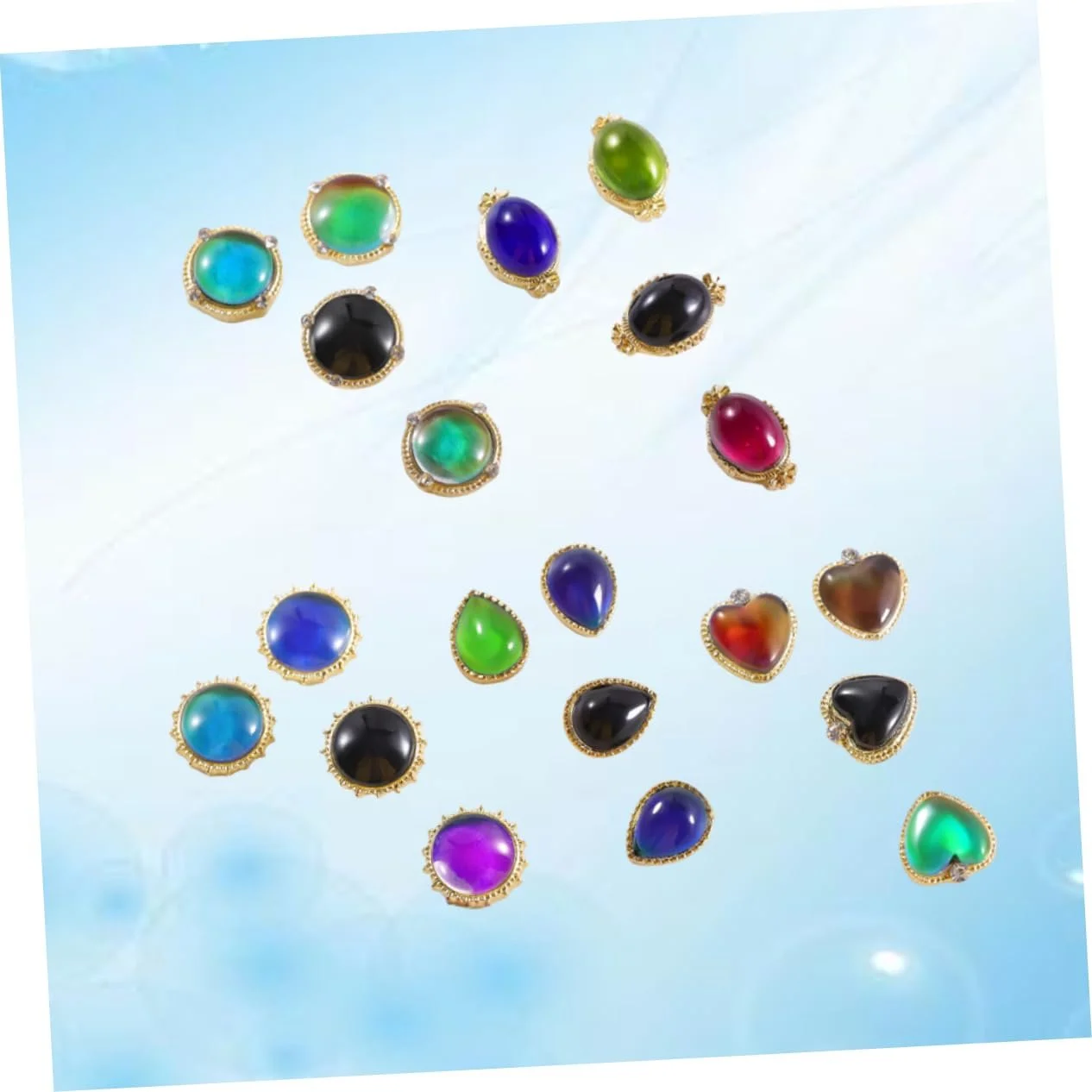 Наклейки для ногтей MAGICLULU 2 набора Элегантные наклейки, меняющие температуру, для украшений для ногтей Опаловые наклейки для маникюра Блестящие украшения для ногтей Креативный дизайн ногтей 5 штук * 2, фото №4