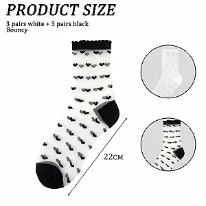 Шкарпетки Прозорі з візерунком у формі серця, 6 пар synthetic.ua - Фото 1