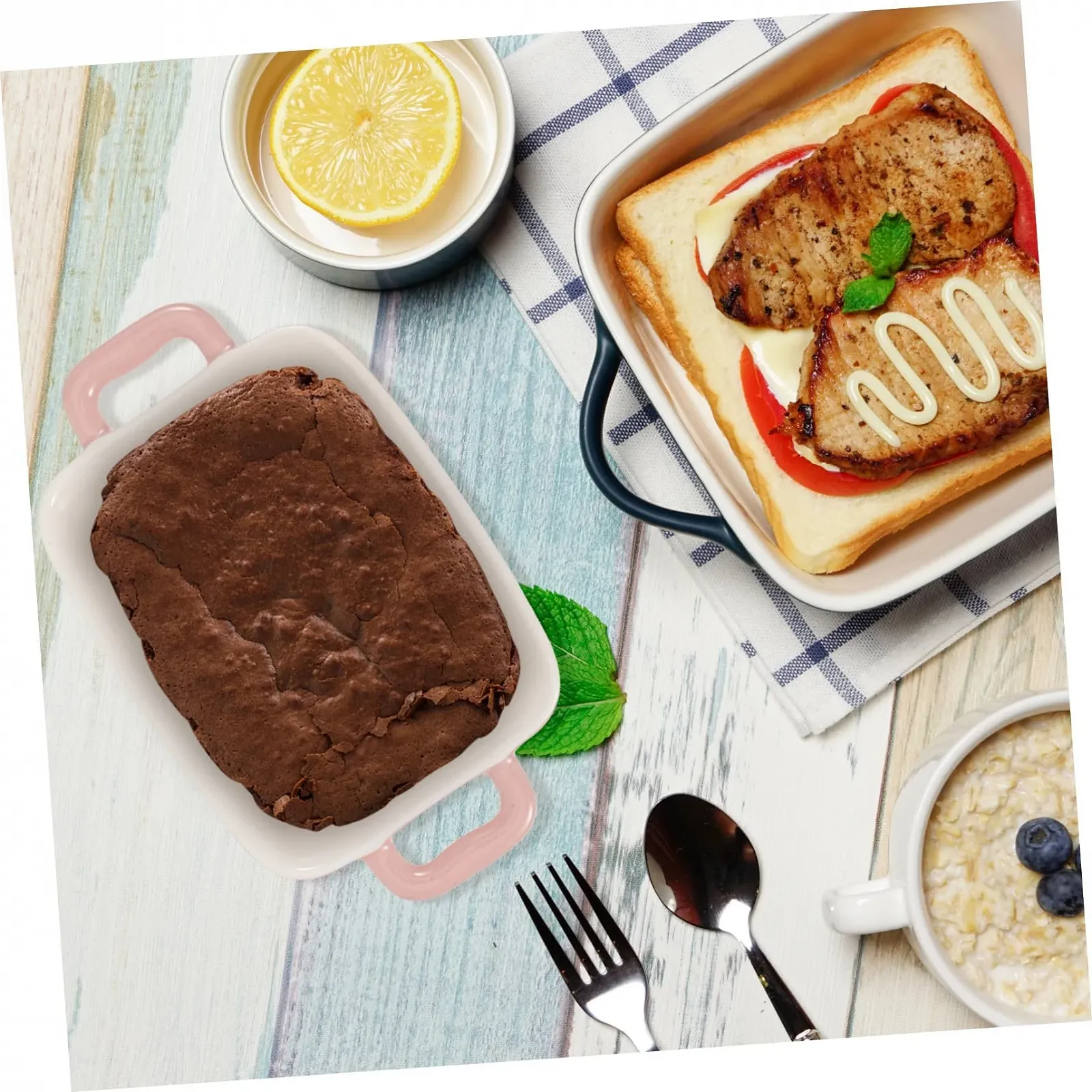 Форма для запікання Ciieeo керамічна прямокутна з антипригарним покриттям Рожева, фото №4