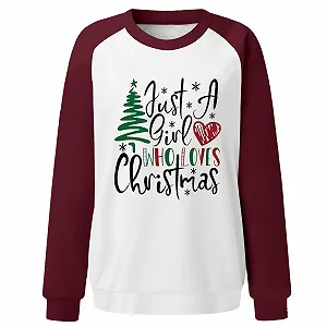 Рождественский Свитер Женский Зимний Печатный Свитшот Круглый Вырез Длинный Рукав synthetic.ua - Фото 1