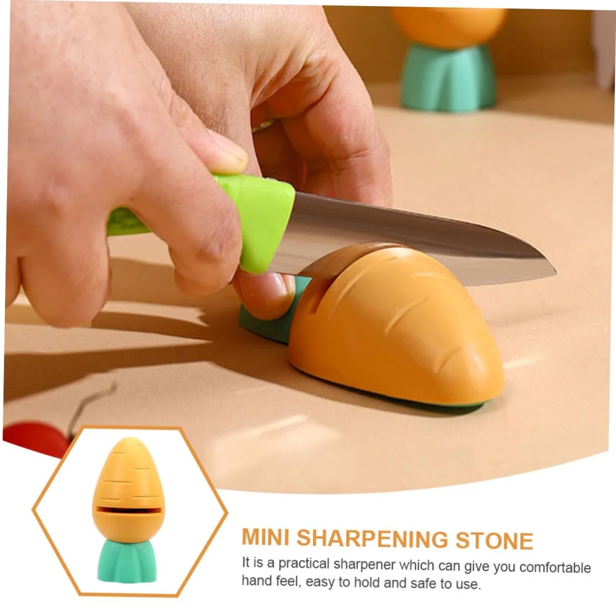 Точильний камінь у формі моркви Pack of 4 корундовий антиковзний 4 шт., фото №9