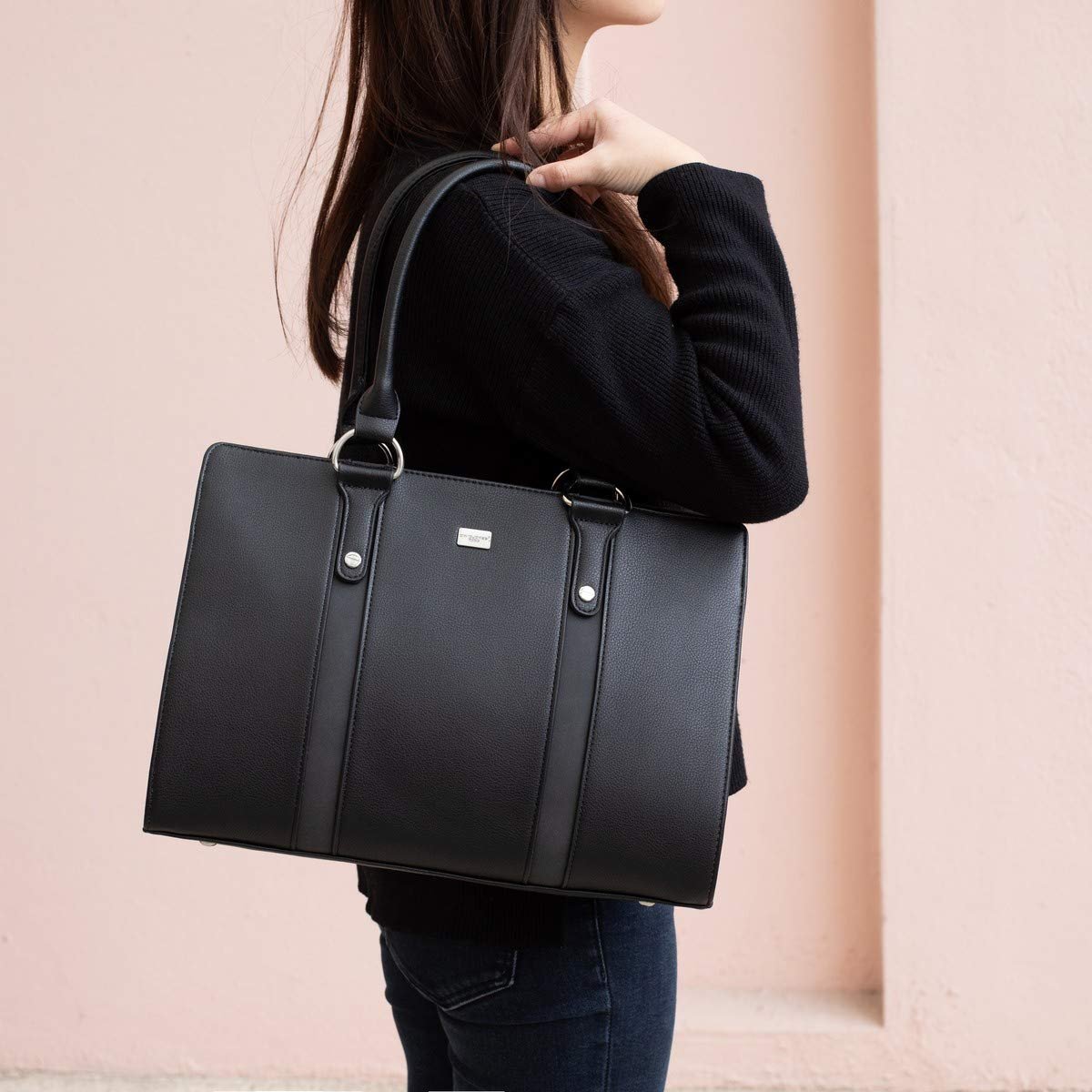 Сумка с верхней ручкой David Jones Большая Тоут, искусственная кожа, многоцветная, черный, фото №3