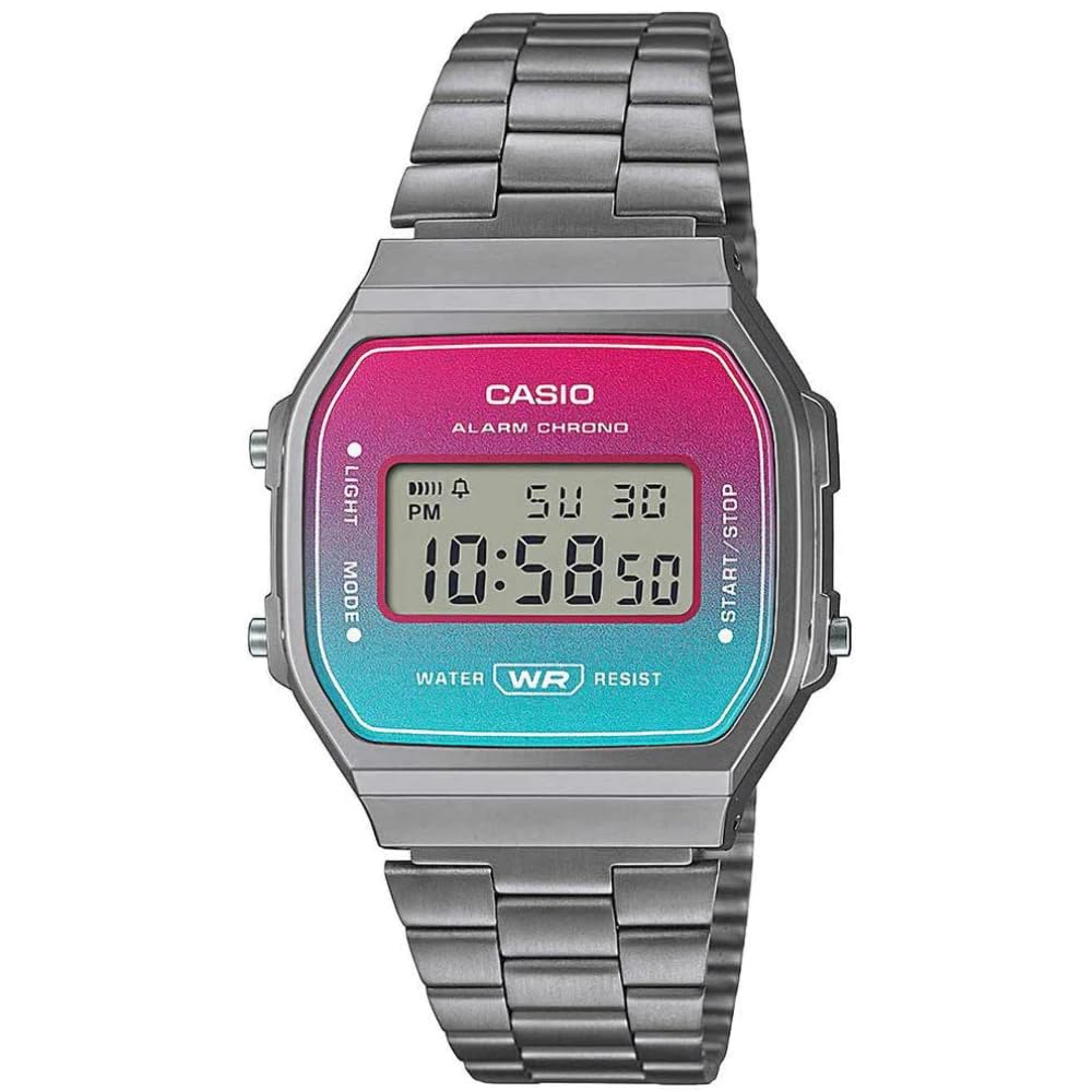 Часы Casio A168WERB-2AEF Унисекс Кварцевые 37.00 мм Двухцветный Циферблат Серебряный Металлический Браслет Серый, фото №1