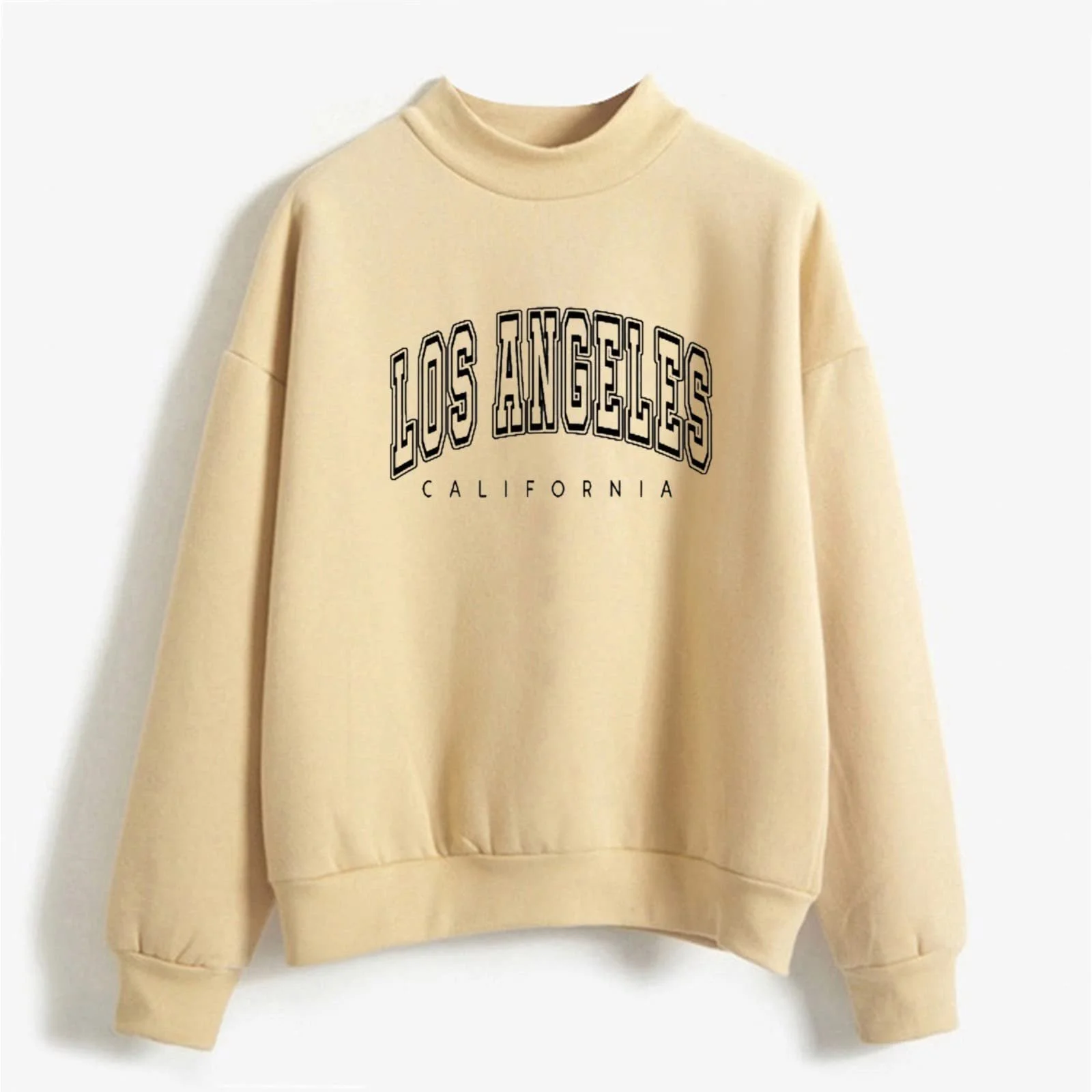 Женский Свитшот с принтом Los Angeles, College, винтажный, с длинными рукавами, эстетичный, однотонный, круглый вырез, стойка, зимний, осенний, Los Angeles, Калифорния, круглый вырез, фото №2