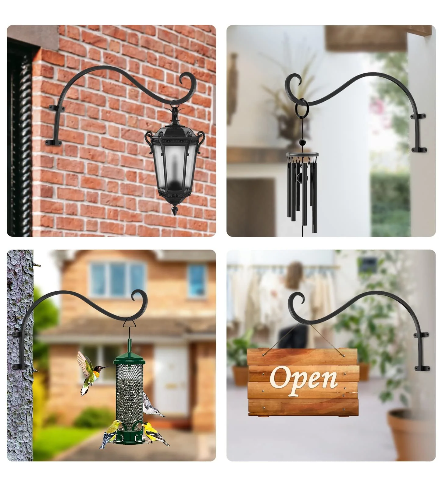 Держатель для подвесных корзин Lewondr Ретро Набор из 2 шт. Железный, фото №7