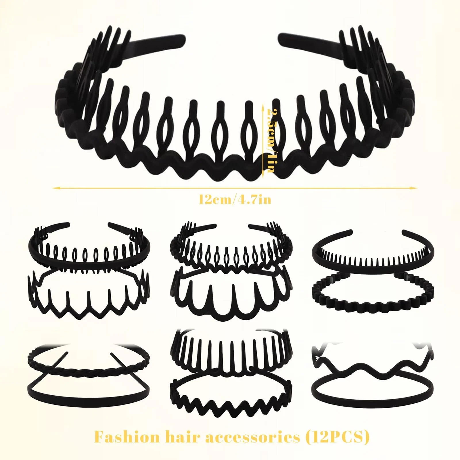 Обруч для волосся VelvetGlow Чорний, фото №2