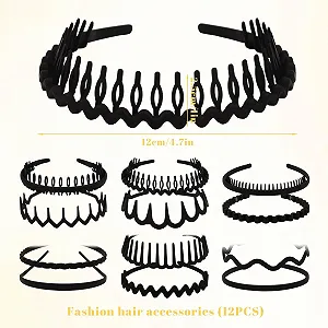 Обруч для волосся VelvetGlow Чорний synthetic.ua - Фото 1