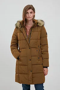 Жіноче стьобане зимове пальто fransa FRBABAC з хутряним капюшоном synthetic.ua - Фото 1