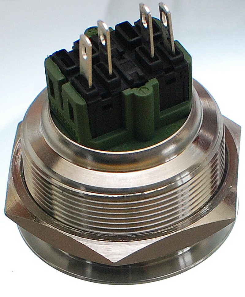 Кнопка антивандальна VJ Parts d34mm стрижка 30mm h33mm 4 контакту, фото №2
