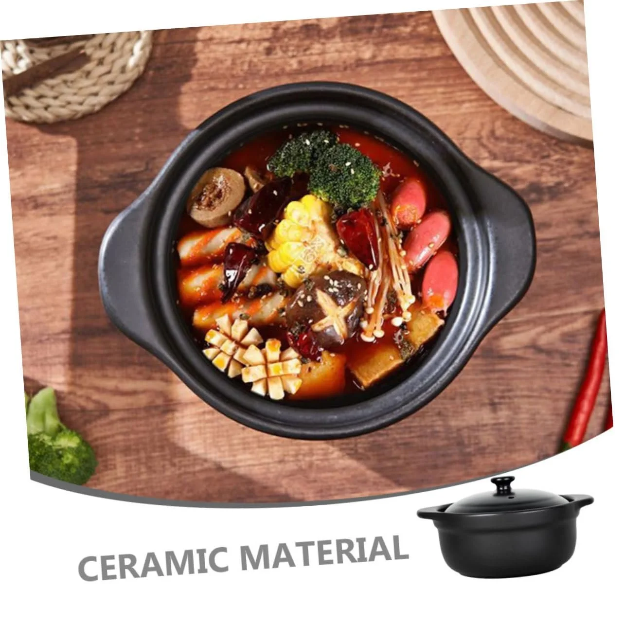 Каструля для тушкування TOYANDONA керамічна з кришкою багатофункціональна, фото №3 Каструля для тушкування TOYANDONA керамічна з кришкою багатофункціональна, фото №3