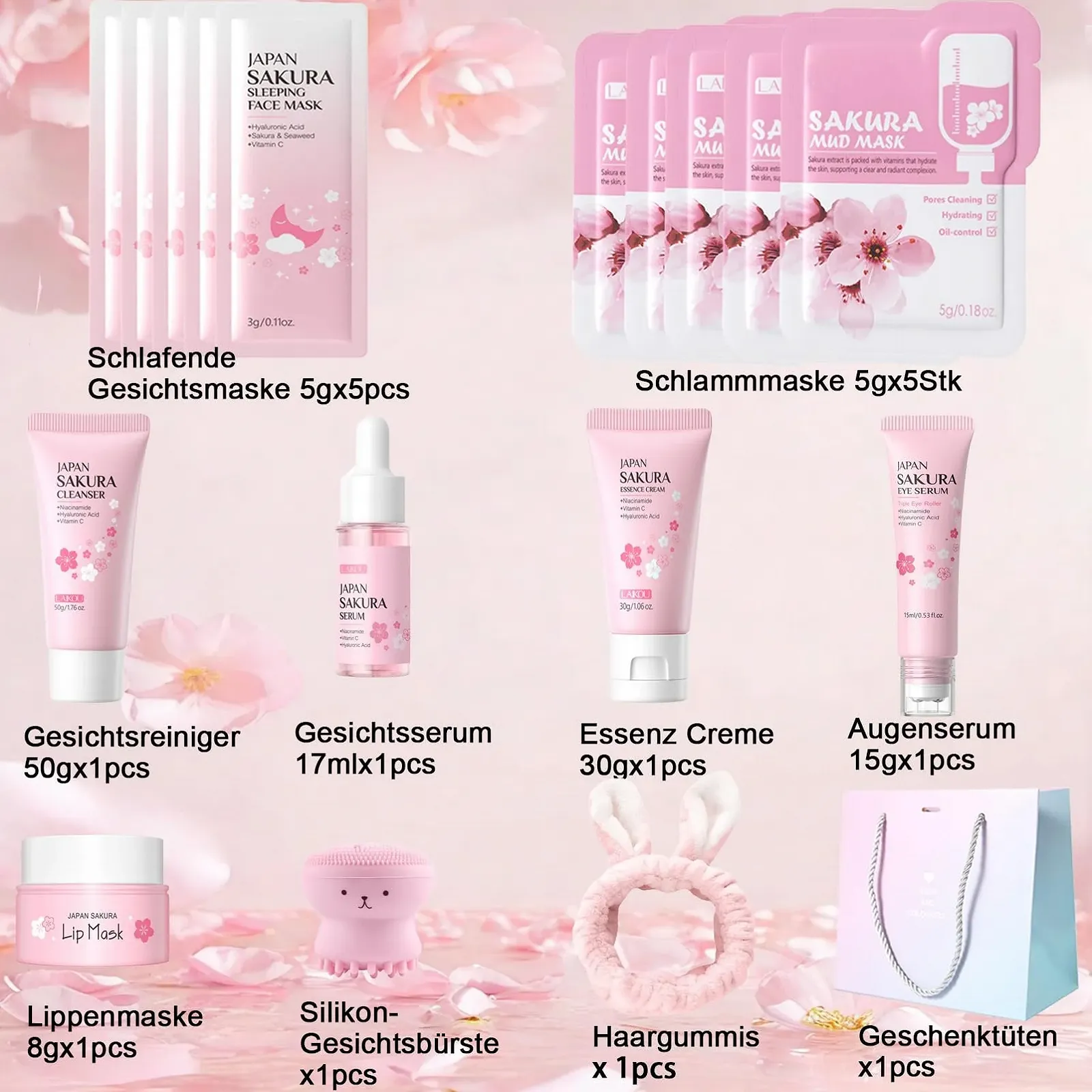 Набір для догляду за обличчям Sakura Sakura, 17 предметів, фото №2