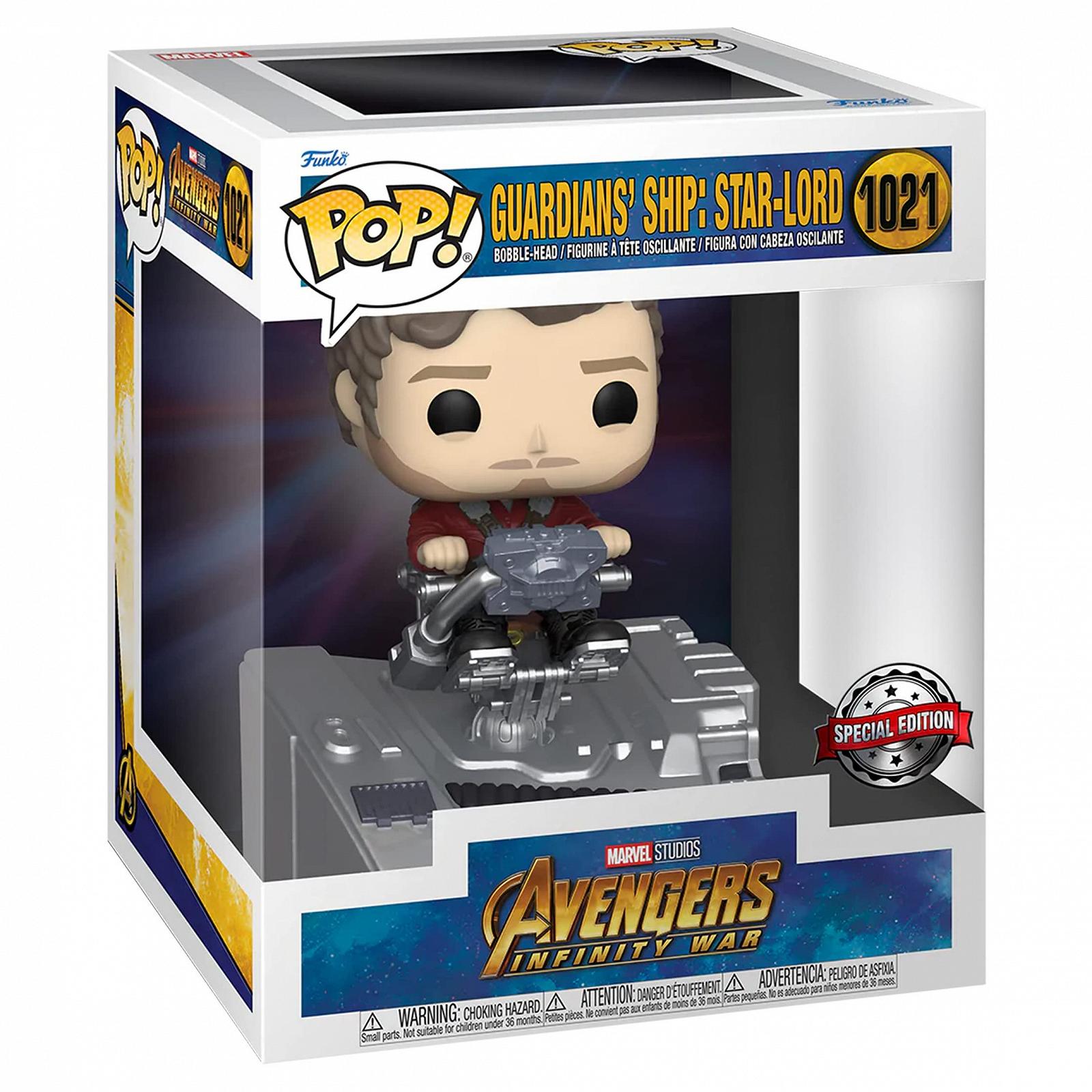 Фігурка Bobble-Head Vinyl Funko Pop! Deluxe Marvel Avengers Infinity War - Guardians' Ship: Star-Lord (Special Edition) #1021, фото №1
