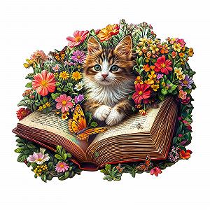 Купить Пазл деревянный WOODBESTS Cat on Book 235 элементов 34 x 30.2 см - Фото 1 Пазл деревянный WOODBESTS Cat on Book 235 элементов 34 x 30.2 см - Фото 1