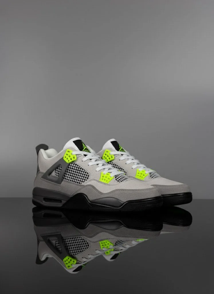 Мужские кроссовки Nike Air Jordan 4 Retro Grey light green, фото №2 Мужские кроссовки Nike Air Jordan 4 Retro Grey light green, фото №2
