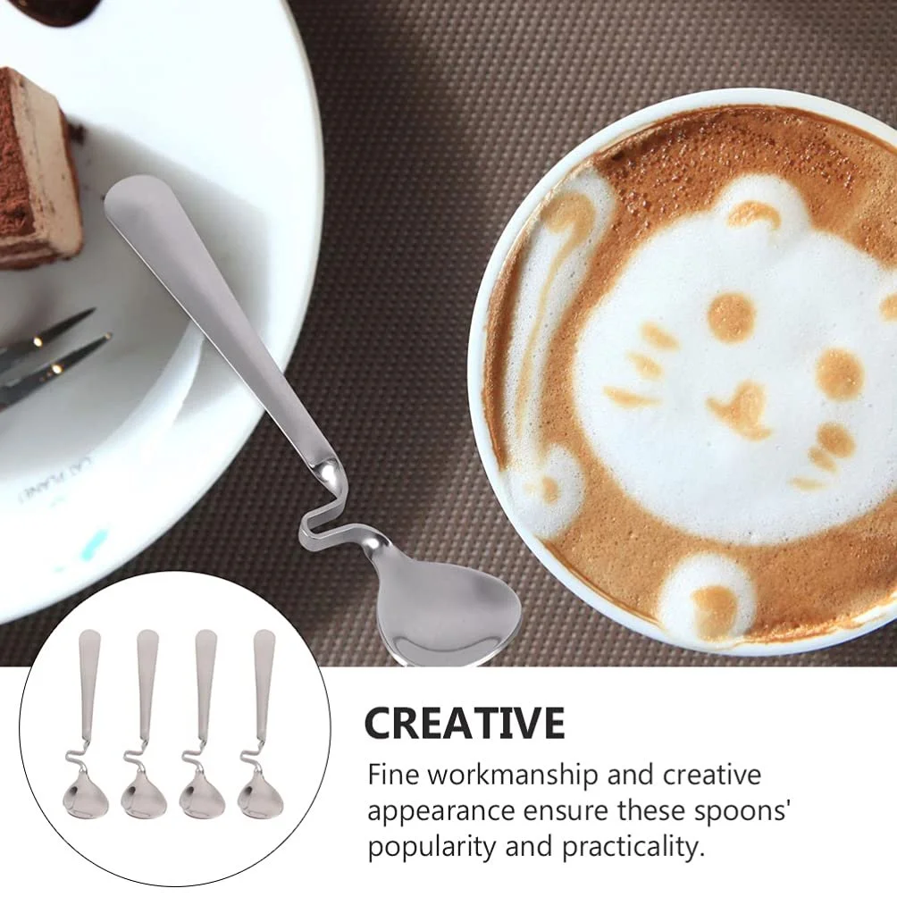 Ложка для кави з нержавіючої сталі BESTonZON, вигнута ручка, підвісний дизайн, фото №2 Ложка для кави з нержавіючої сталі BESTonZON, вигнута ручка, підвісний дизайн, фото №2